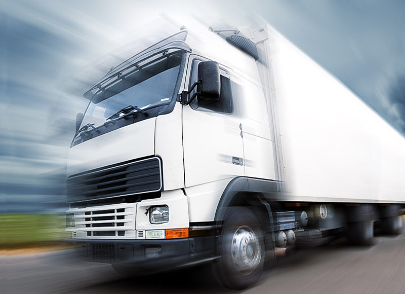 Lastbil med fartränder