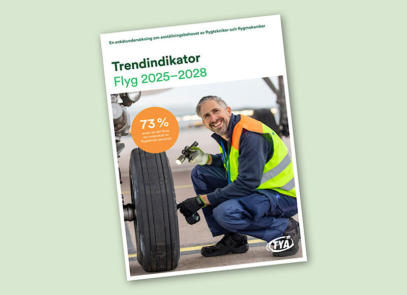 Framsidan på rapporten Trendindikator Flyg 2025-2028